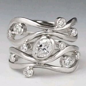 Elegant Silver Diamond Ring